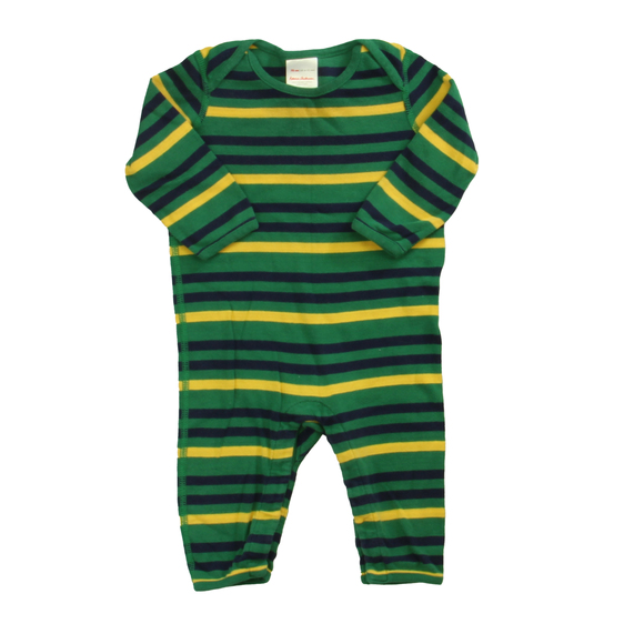 Hanna Andersson Boys Green Striped Long Sleeve Outfit size: 6-12 Months (70cm) - Picture 2 of 2